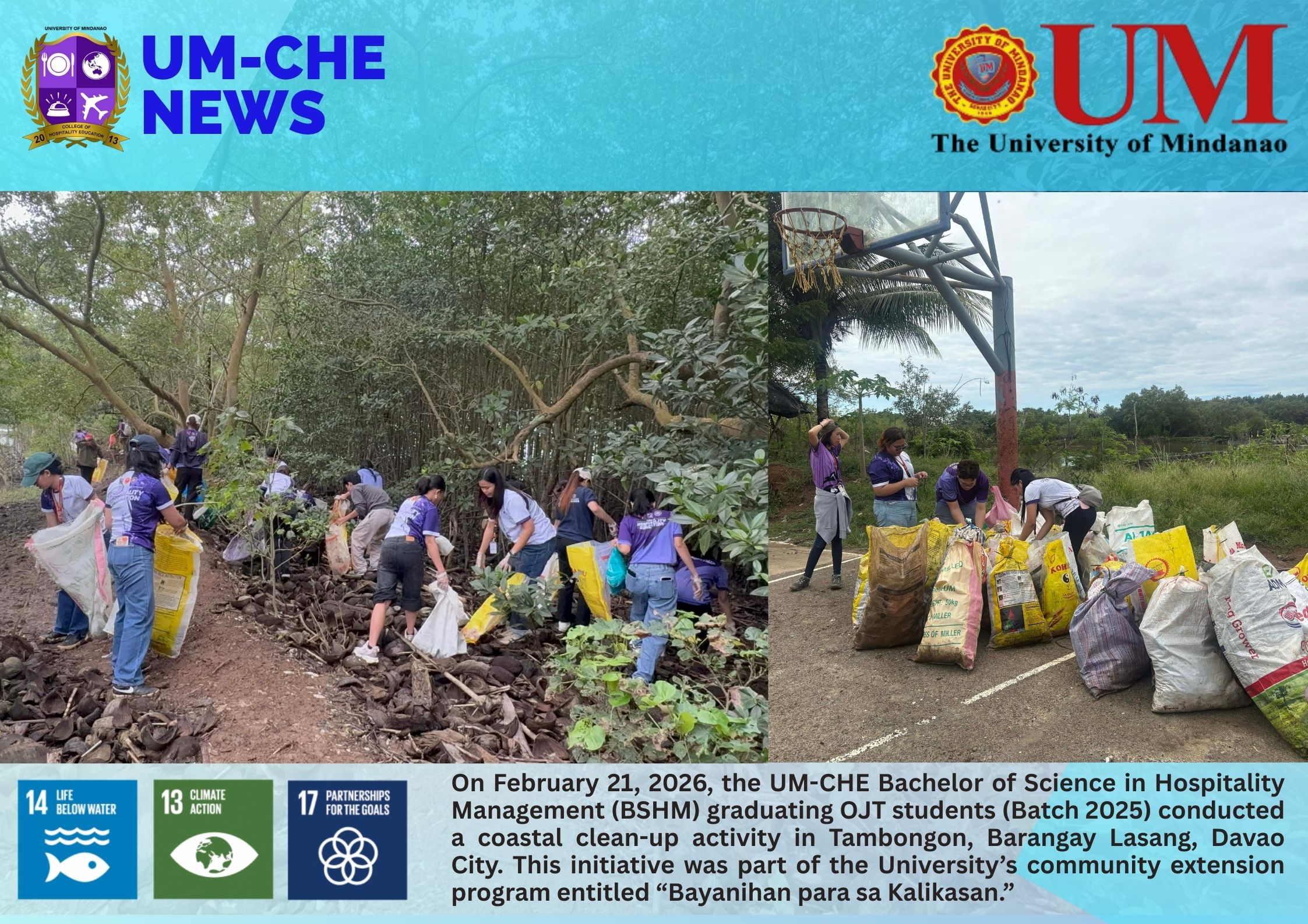 UM-CHE Coastal Clean-Up: Bayanihan para sa Kalikasan